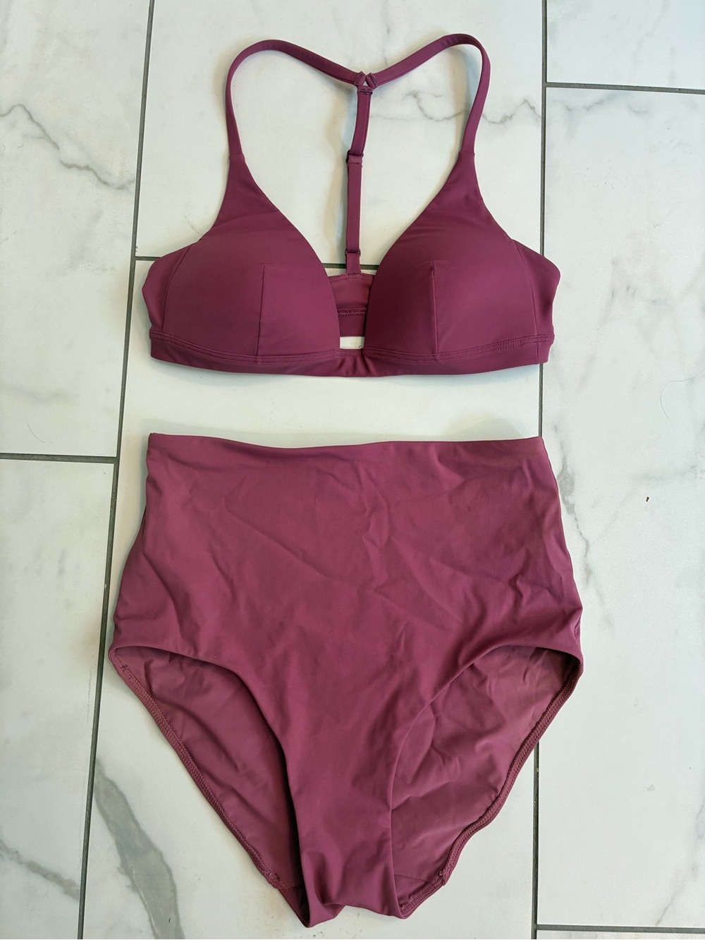 Lululemon Athletica Dark Rose High-Waist Bikini Set